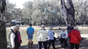 Friday Explorers club members standing next to the Murray River