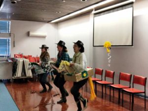 Shire Council staff riding hobby horses