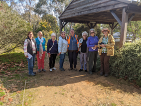 Picture of nine people who took part in the old town walk in chewton, facing the camera